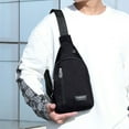 thumbnail image 1 of Sling Bag for Women Men QTOCIO Fashionable Embroidery Diamond Shoulder Crossbody Bag Large Capacity Watertight Backpack with Data Hole, 1 of 5