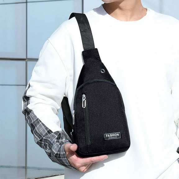 Sling Bag for Women Men QTOCIO Fashionable Embroidery Diamond Shoulder Crossbody Bag Large Capacity Watertight Backpack with Data Hole