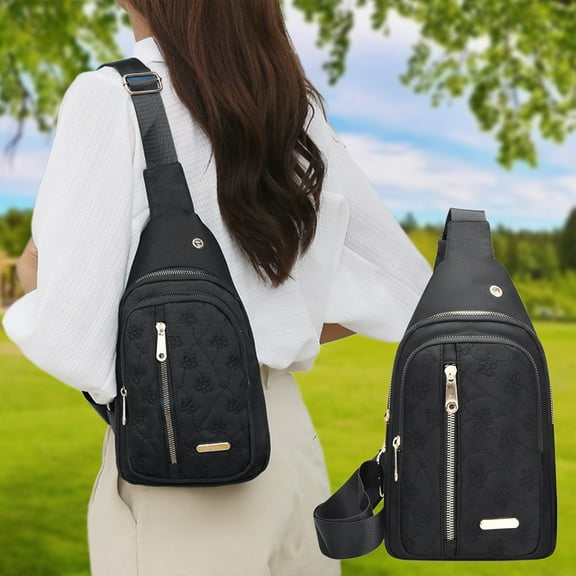 Sling Bag for Women Men QTOCIO New Shoulder Backpack Chest Bags Colorful Crossbody Daypack with Earphone Hole Fashion Chest Bag