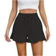 thumbnail image 1 of HomeGardon Womens Linen Shorts Cotton and Linen Casual Pants with Ruffles Elastic Waist Drawstring Shorts,S-XXL, 1 of 5