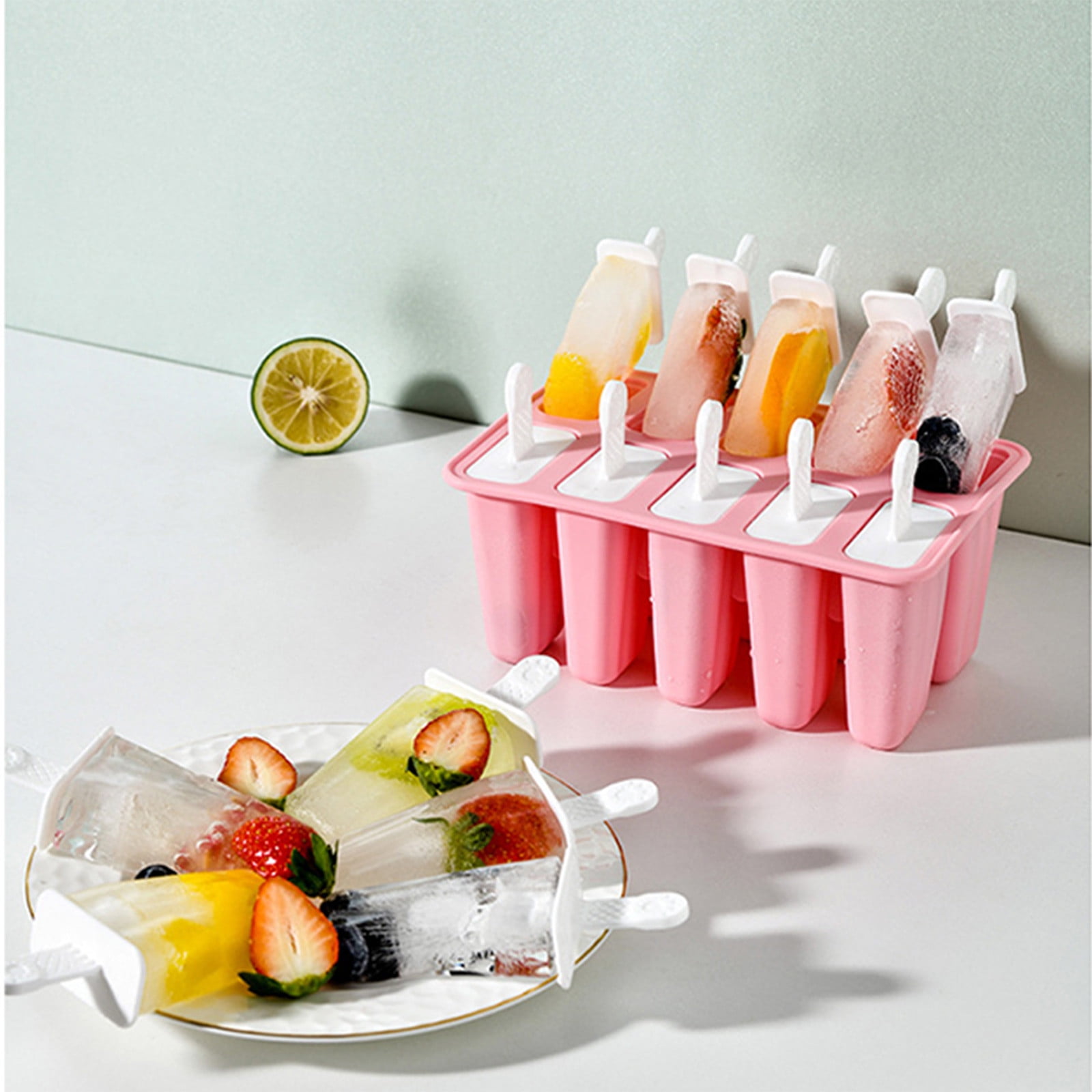 10-Cavity Silicone Popsicle Molds With Sticks & Bags - BPA-Free Ice Pop Maker Kit For Kids (Green) - View #12