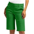 thumbnail image 1 of Homenesgenics Shorts for Women $5 Women Solid Color Plus Size Elastic Slim Waist Jumpsuit Regular Hiking Shorts with Pockets Casual Shorts Pants Green XXL, 1 of 8