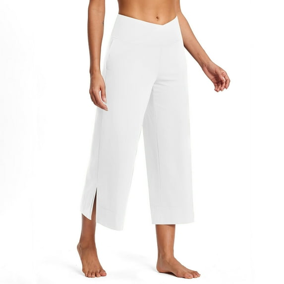 Homenesgenics Shorts for Women Women Oversized Drying Tight Elastic Comfortable Fitness Pocket Side Slits Pants Yoga Pants White XL