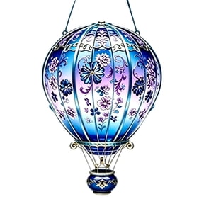 Summer Clearance! Hot Air Balloon Solar Hanging Light, Flickering Flame Acrylic Outdoor Decor, Solar Powered Lantern for Garden, Patio, Porch, Yard, Tree, Party Decoration, 1 Pack
