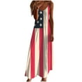 thumbnail image 1 of Joau Womens American Flag 4th of July Dresses Star Striped Patriotic Spaghetti Strap Sleeveless Maxi Dress Summer Beach Sundresses, 1 of 5