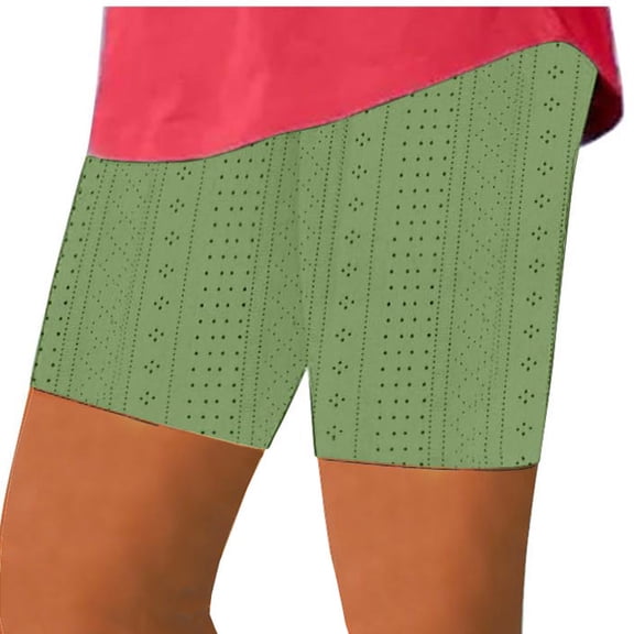Loopsun Summer Shorts for Women, Womens Elastic Waist Summer Solid Casual with Outing Shorts Pants Green XL