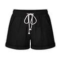 thumbnail image 1 of Loopsun Summer Shorts for Women, Womens Fashionable Solid Color Three Way Pants with Drawstring Shorts Black S, 1 of 5