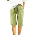 thumbnail image 1 of Loopsun Summer Shorts for Women, Womens Summer Solid Color Pockets Solid Color Elastic Waist Half Shorts Pants Army Green XXL, 1 of 4