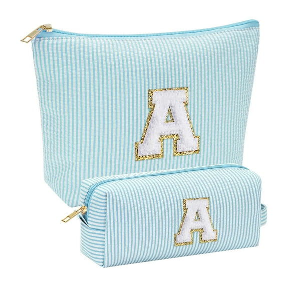 Summer Clearance ! Makeup Bag Set Initials Cosmetic Bag Birthday For 10 11 12 13 14 15 16 17 18 Years Old Girl Teen Girls Trendy Stuff Personalized Toiletry Bag Travel
