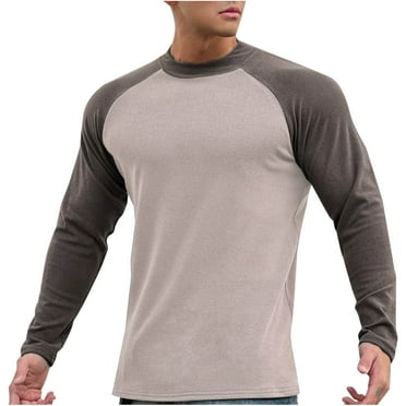 Summer Clearance Ofreoo Men's Fashion Casual Pullover Solid Color Long Sleeve Round-Neck Blouses Lightweight Turtleneck Pullover Sweater