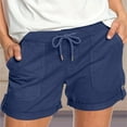 thumbnail image 1 of Summer Clearance Ofreoo Women's Comfy Drawstring Solid Color Casual Elastic Waist Pocket Shorts Pants, 1 of 8