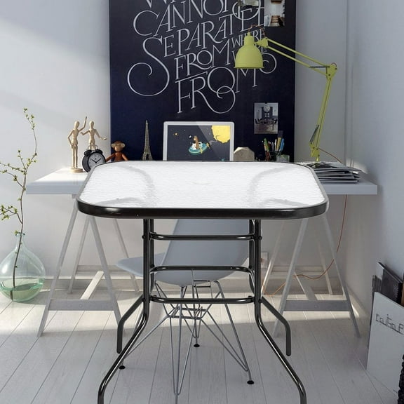Outdoor Dining Table  31.5 Inch Square Toughened Glass Table Yard Garden Glass Table For Outdoor ,BBQ