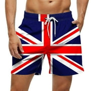 Summer Clearance Pitauce 4th of July Mens Patriotic Swim Trunks xPatriotic Beach Board Shorts Summer Casual Bathing Suit with Pockets