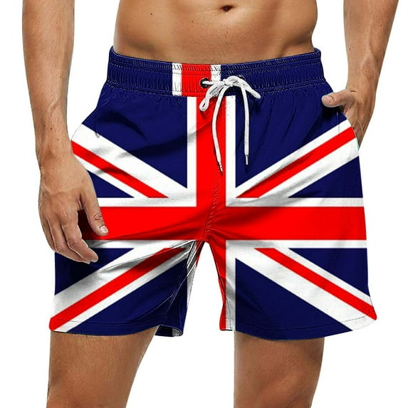 Summer Clearance Pitauce 4th of July Mens Patriotic Swim Trunks xPatriotic Beach Board Shorts Summer Casual Bathing Suit with Pockets