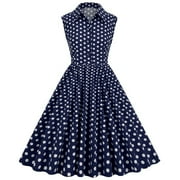 navy blue formal dress combination Pinup Swiss Dot Short Wedding Dress with 3/4 Sleeves main image 0
