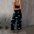 thumbnail image 1 of Summer Clearance Sale! Joau Jumpsuits for Women Casual Summer Sleeveless V Neck Spaghetti Strap Baggy Jumpsuits Loose Fit Floral Print Long Pants Romper Overalls, 1 of 7