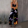 thumbnail image 1 of Summer Clearance Sale! Joau Jumpsuits for Women Casual Summer Sleeveless V Neck Spaghetti Strap Baggy Jumpsuits Loose Fit Floral Print Long Pants Romper Overalls, 1 of 7