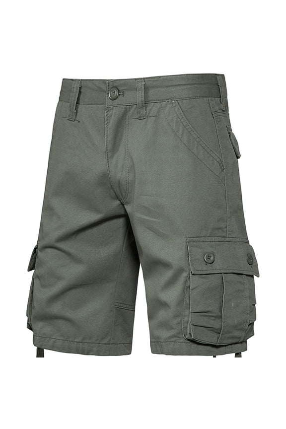 Mens Casual Cargo Shorts Classic Stretch Button Cargo Shorts Outdoor Quick Dry Lightweight Camping Hiking Workout Shorts with 6 Pockets