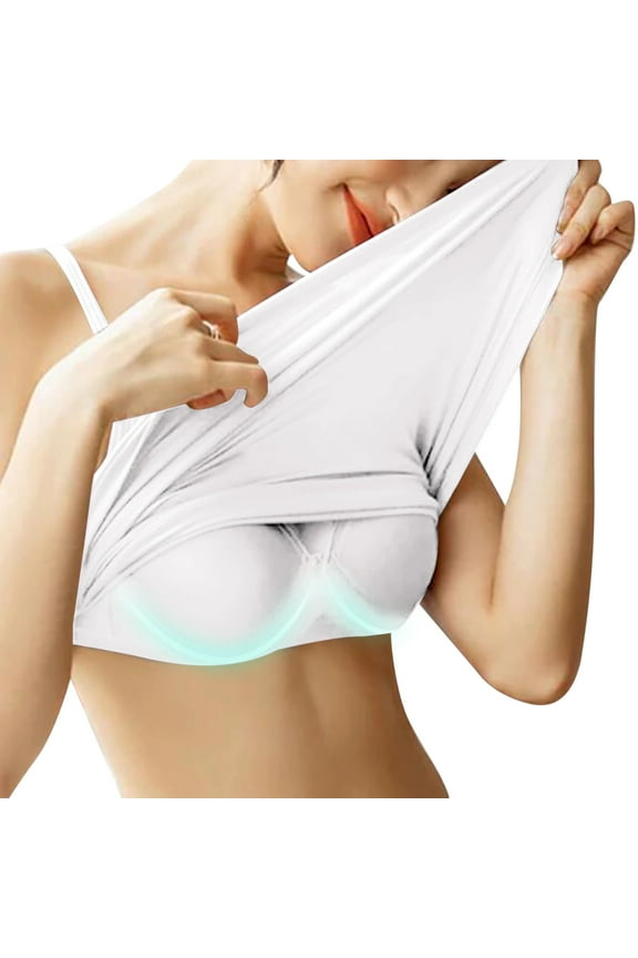 Women's Adjustable Spaghetti Strap Workout Tank Tops with Built in Shelf Bra Scoop Neck Padded Sports Camisoles Athletic Yoga T Shirts