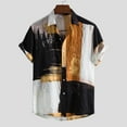thumbnail image 1 of Pitauce Hawaiian Shirt for Men Cotton Linen Tie Dye Lapel Collar Short Sleeve Tops Casual Oversized Button Down Summer Beach Shirt, 1 of 5