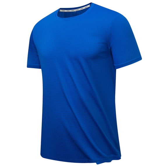 Summer Clearance Sale! Pitauce Summer Tops for Men Solid Color Crewneck Quick Dry Short Sleeve T-Shirt Casual Slim Stretch Sports Shirt Basic Shirts Tops