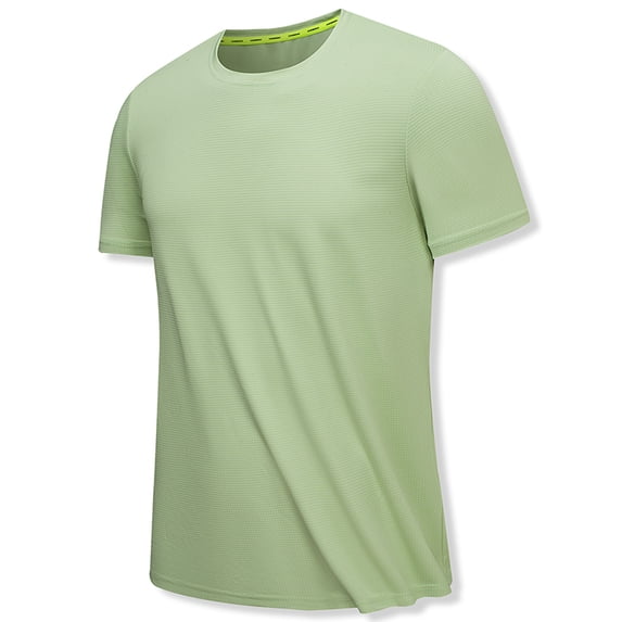 Summer Clearance Sale! Pitauce Summer Tops for Men Solid Color Crewneck Quick Dry Short Sleeve T-Shirt Casual Slim Stretch Sports Shirt Basic Shirts Tops