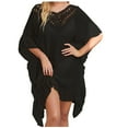 thumbnail image 1 of TMOYZQ Womens Plus Size Chiffon Ruffle Hem Boho Swimsuit Coverup Oversized Loose Bikini Dress Beach Cover Ups Swimwear Bathing Suit Cover Ups, 1 of 8