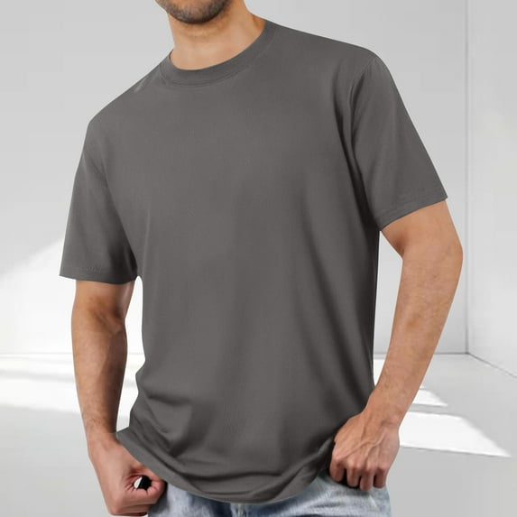 Xixinqiwan Men's Cotton Crew Neck Tees Lightweight Performance Active T-Shirt Daily Undershirt Short Sleeve Shirt Baselayers