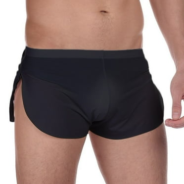 Summer Clearance Sale! Xixinqiwan Men's Ice Silk Boxer Briefs Soft Comfort Pj Bottoms Extreme Mesh Breathable Trunks Underpants with Large Split Sides