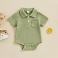 thumbnail image 1 of Summer kttectoa Summer Outfits for Girl Toddler Romper Outfit Short Sleeve Lapel Neck Jumpsuit Playsuit One-Piece Baby Summer Clothes Kids Clothes Girls 0-6M Cyber_Monday, 1 of 7