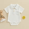 thumbnail image 1 of Summer kttectoa Summer Outfits for Girl Toddler Romper Outfit Short Sleeve Lapel Neck Jumpsuit Playsuit One-Piece Baby Summer Clothes Rompers for Baby 0-6M, 1 of 3