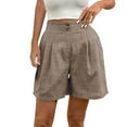 thumbnail image 1 of purcolt Womens Dressy Casual Shorts High Waisted Pleated Bermuda Shorts Wide Leg Business Work Shorts with Pockets, 1 of 4
