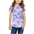 thumbnail image 1 of Piuwrlz Summer Short Tops Sleeve Shirts for Girls Purple Size 3-4 Years, 1 of 5