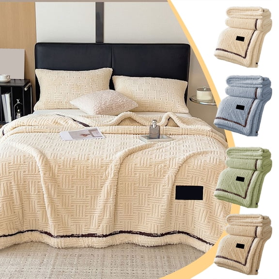 Summer Clearance! Summer Quilts for King Bed Extra Thick Flannel Fleece Blanket With Double Layer Ideal Office Nap Cover Warm Cozy Blanket For Bed Or Couch