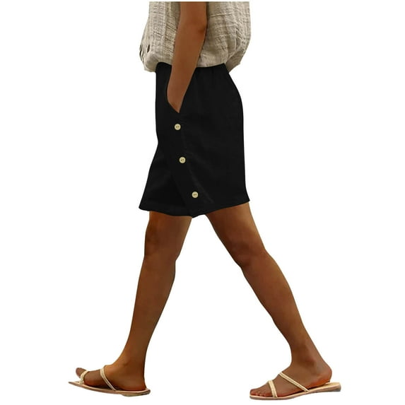 Summer Iyufng Womens Shorts,Loose Solid Color Shorts Thin Casual Shorts Sports Wearable Shorts Elastic Waist,Shorts for Women,S-2XL