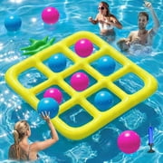 Summer Clearance! Tic-Tac-Toe Pool Toys Games - Giant Floating Tic Tac Toe Game Float - Party Pool Game Toys Floats Yard Field Day Games Outdoor Beach Toys for Adults Teens K*ids10x Balls 1x Pump