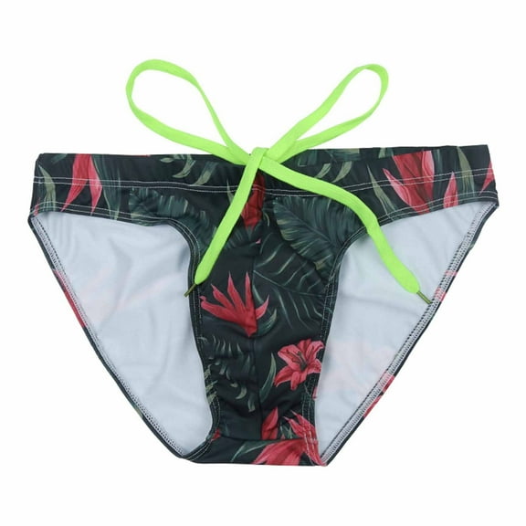Summer Clearance! ZVNAΖH Swim Briefs for Men, Men's Sexy Bikini Briefs Mid-waist Printing Swimming Shorts