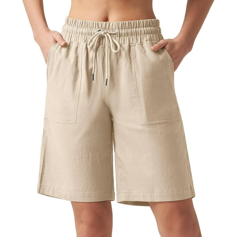 Summer Clearance! Zpanxa Linen Shorts for Women, Summer Fashion