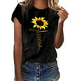 thumbnail image 1 of Summer Clearance! Zpanxa Short Sleeve Shirts for Women Girls Plus Size Sunflower Print Tees Short Sleeve T Shirt Blouse Tops Womens T Shirts Black XL, 1 of 7
