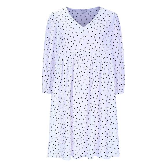 Zpanxa Summer Dresses for Women, Sun Dresses Women, Women's Summer High-end Temperament V-Neck Long Sleeve Dress
