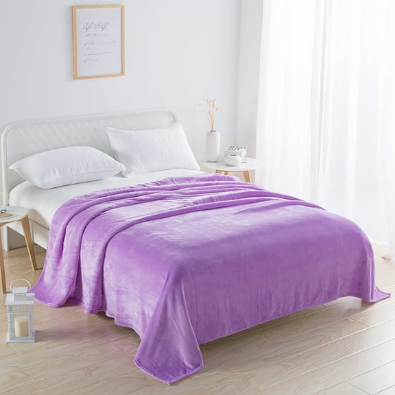 Summer Clearence!TUTUnaumb 2022 Winter Christmas Soft Microfiber Flannel Blankets For Couch Bed Sofa Ultra Warm For All Seasons Home Festival Decor Purple