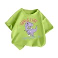 thumbnail image 1 of Summer Clothes Boys Girls Tops Cute Dinosaur Graphic Tees Short Sleeve Crewneck Shirts Cartoon Fashion Casual Blouses, Mint Green, 12 Years, 1 of 7