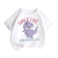 thumbnail image 1 of Summer Clothes Boys Girls Tops Cute Dinosaur Graphic Tees Short Sleeve Crewneck Shirts Cartoon Fashion Casual Blouses, White, 12 Years, 1 of 7