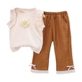 thumbnail image 1 of Toddler Girl Outfits Girls 2 Piece Outfits Sleeveless Tank Tops Long Wide Leg Pants Set Sweatsuits, 1 of 3
