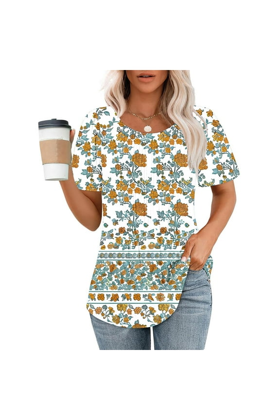 Summer Clothes Outfits Women Over 50 Elegant Blouses for Women Dressy Womens T Shirts Casual Multi Pack