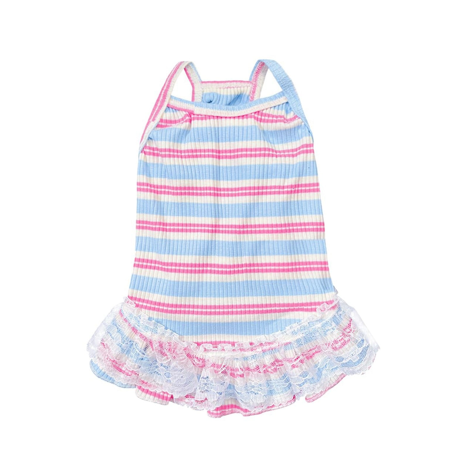 Summer Clothes Puppy Sleeveless Striped Vest T Shirt Pet Tutu Skirt Cat