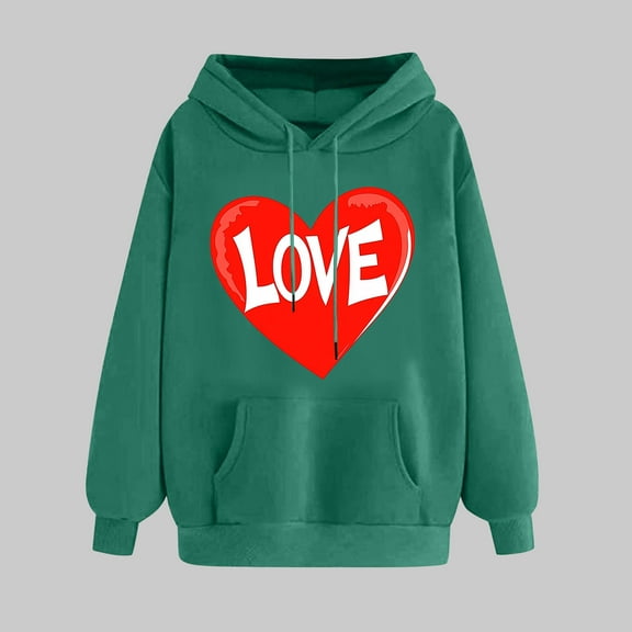 Summer Clothes Womens Fashion Tops Ndbuld Women's Print Winter Hoodie Pullover Tops Long Sleeved Comfortable Sweatshirt ,Army Green,L