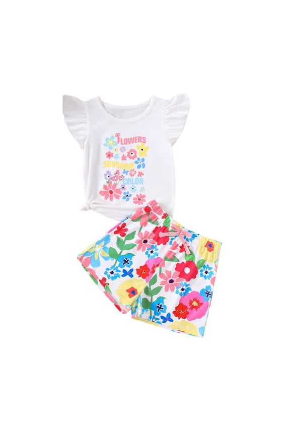 Summer Clothes for Girls Sleeveless T Shirt and Shorts Loungewear Cartoon T Shirt and Short Pants Easter Mama Party Days Fashion Outfit