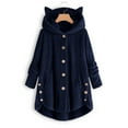 thumbnail image 1 of Summer Clothes for Woman,AXXD Solid Irregular Button Hooded Cardigan for Women Dressy Summer Clearance Blue Size 10, 1 of 5