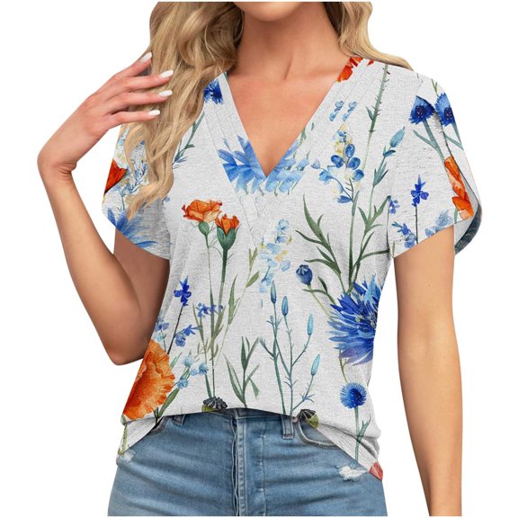 Summer Clothes for Women Over 50 2025 Vacation Ladies Tops And Blouses Petite Summer Button Boho Top
